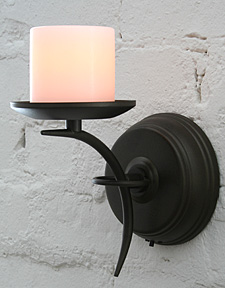 Rust Crescent  Battery Operated Wall Sconce